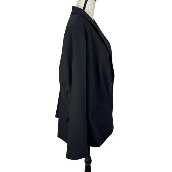 Liz Claiborne SZ 22W Career Blazer Jacket Lined Collared Pocket 1-Button Closure - Picture 2 of 9